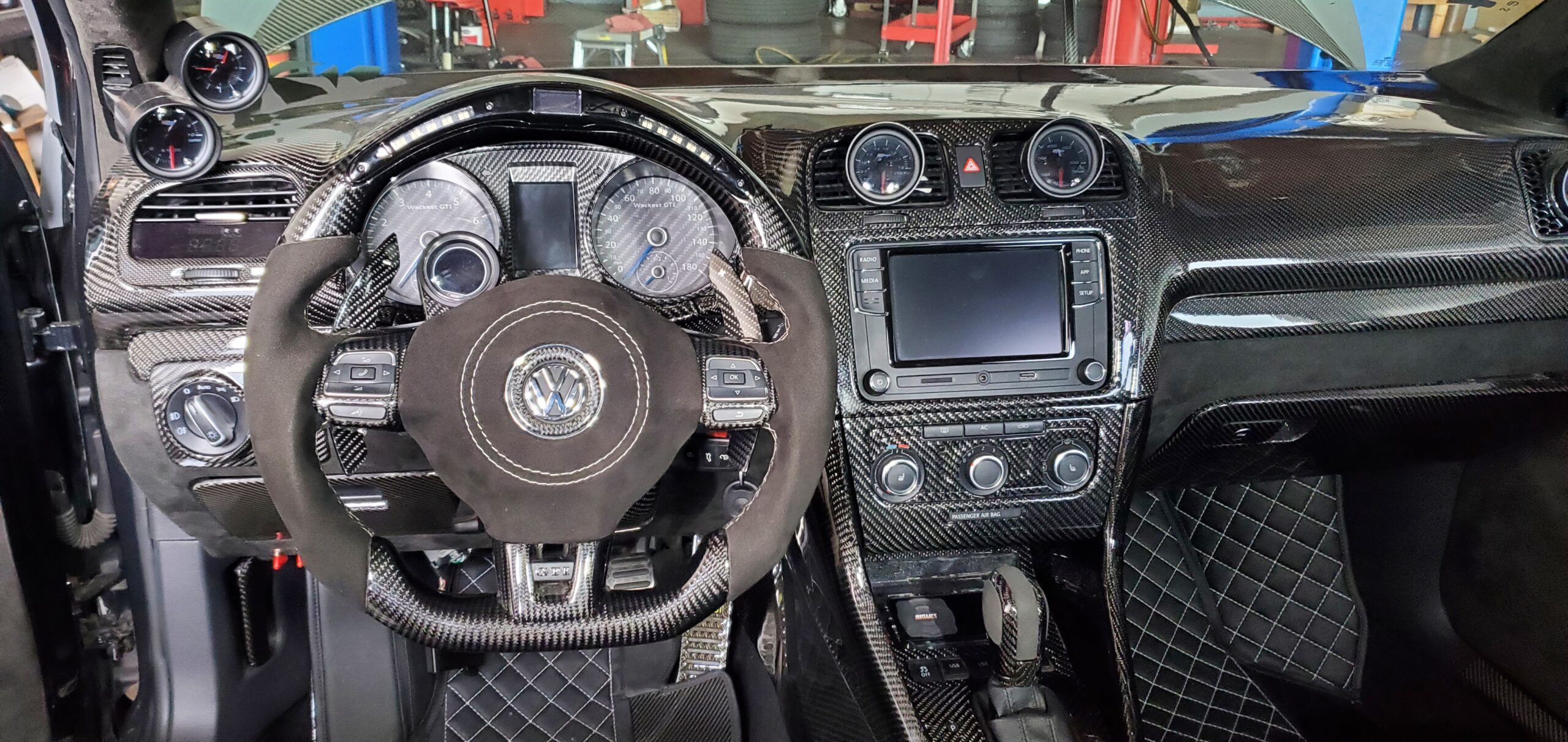 vw mkvii carbon fiber steering wheel paddle shifters